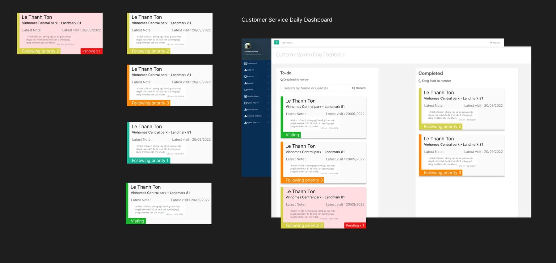 Hoozing CRM Module screenshot